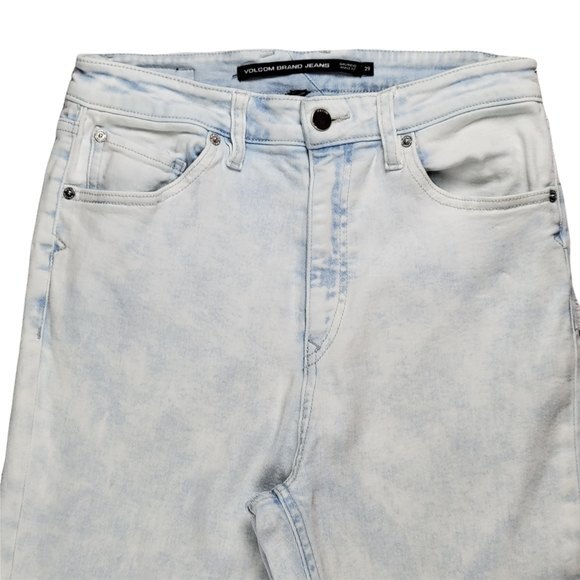 Volcom Girlfriend Ankle Fit High-Rise Jeans, Bleached, 29, Good Used Condition - Picture 2 of 14